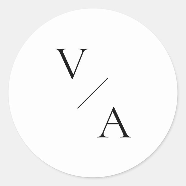 Adesivo Monograma Moderno Elegante Casamento Preto e Branc (Frente)