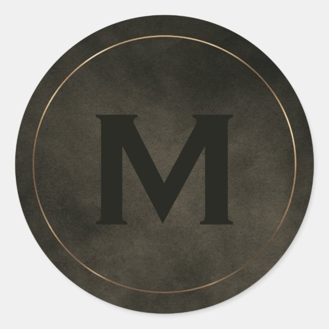 Adesivo Monograma Moderno em Dourado Polido (Frente)