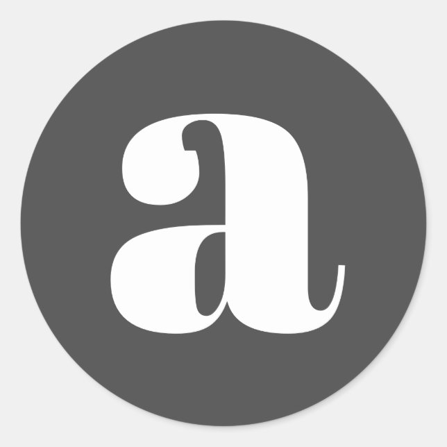 Adesivo Monograma Moderno Inicial Letra Clássico Preto Bra (Frente)