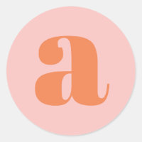Monograma Moderno Inicial Letra Rosa Laranja Paste