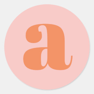 Adesivo Monograma Moderno Inicial Letra Rosa Laranja Paste
