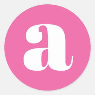 Adesivo Monograma Moderno Inicial Letra Rosa Quente Colori