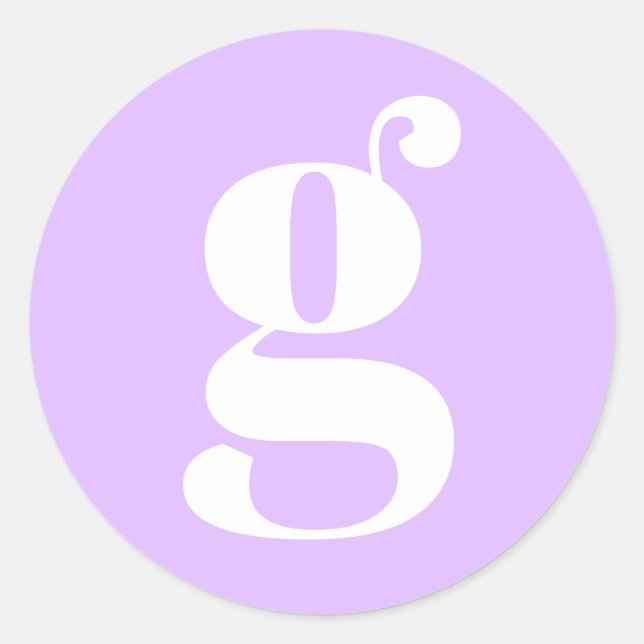 Adesivo Monograma Moderno - Letra Inicial Lavanda Pastel (Frente)