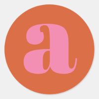 Monograma Moderno - Letra Inicial Rosa e Laranja