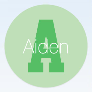 Adesivo Monograma Moderno Negrito Pale & Kelly Green