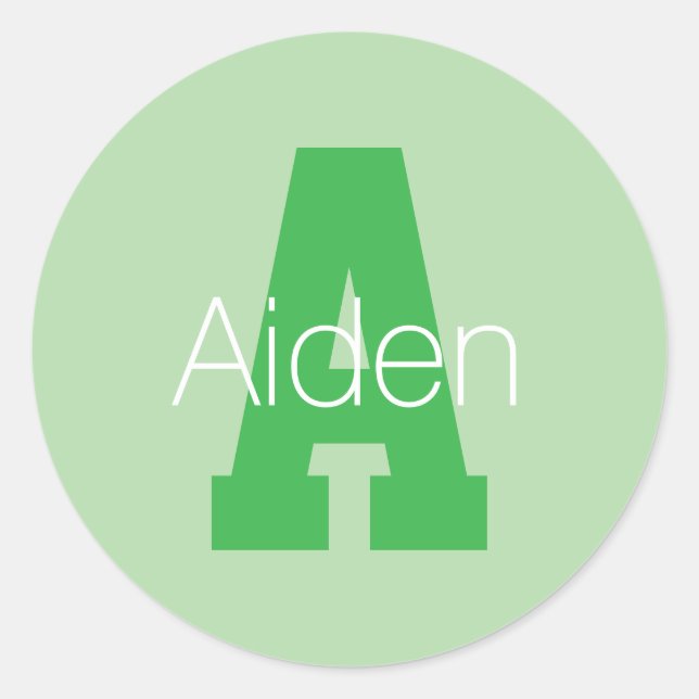 Adesivo Monograma Moderno Negrito | Pale & Kelly Green (Frente)