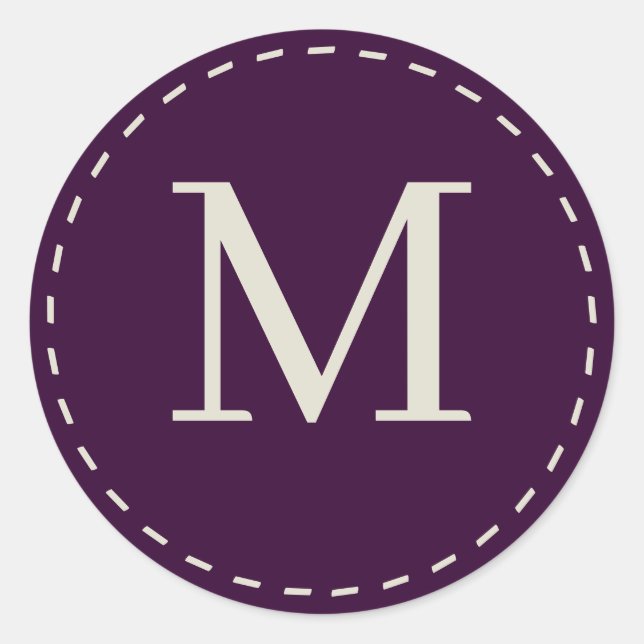 Adesivo Monograma na moda púrpura (Frente)
