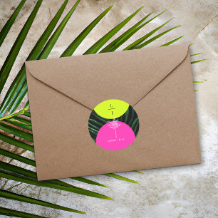 Adesivo Monograma Neon Arches Palmeiras Tropicais