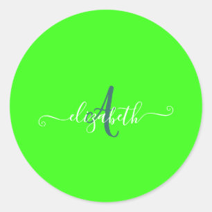 Adesivo Monograma Neon Fluorescente Verde