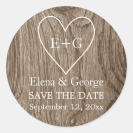 Adesivo Monograma no casamento da madeira do coração Salva