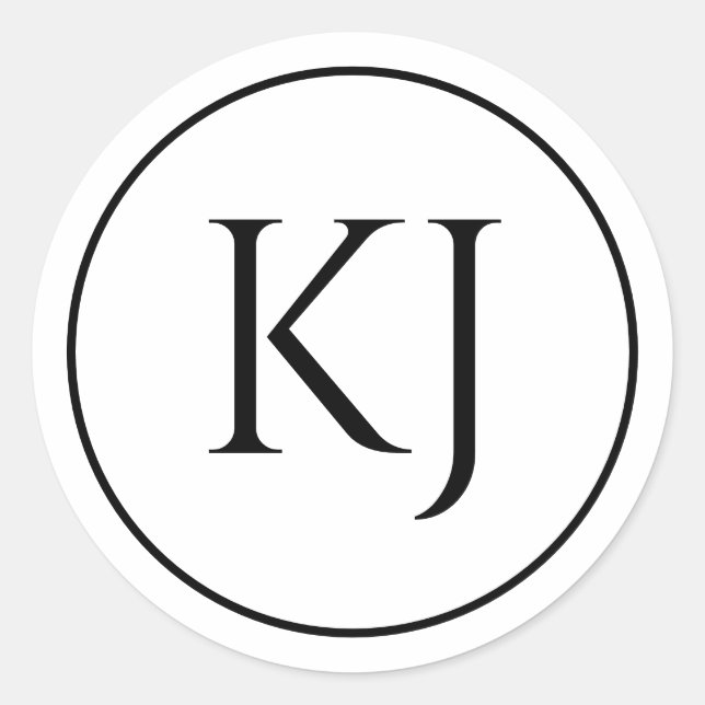 Adesivo Monograma Nome de Casal Letras Iniciais Preto Bran (Frente)