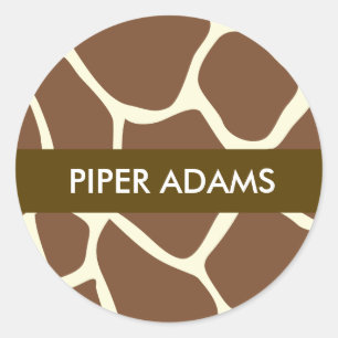 Adesivo Monograma Nome Giraffe Impressão Stickers