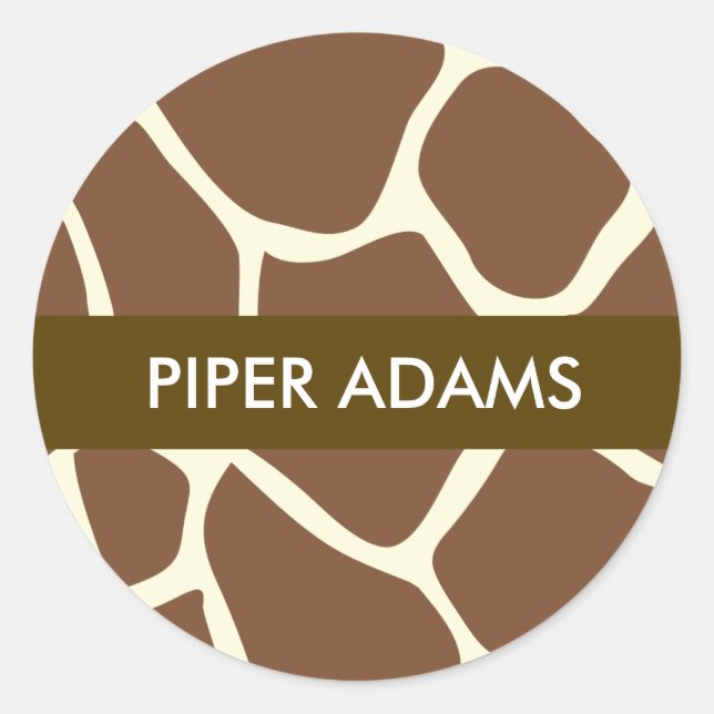 Adesivo Monograma Nome Giraffe Impressão Stickers (Frente)