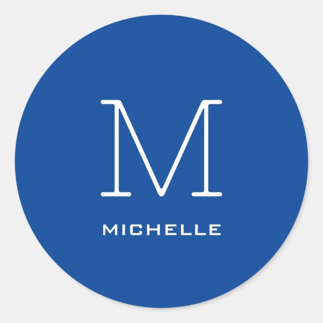 Adesivo Monograma Nome inicial Escuro Azul Único Minimalis (Frente)