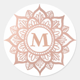 Adesivo Monograma Novo Rosa Dourado Mandala