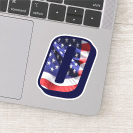 Adesivo Monograma O - Letra americana O inicial EUA