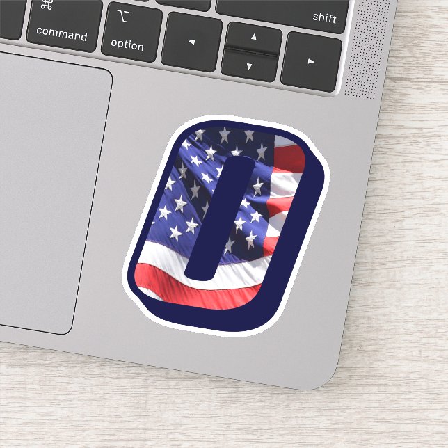 Adesivo Monograma O - Letra americana O inicial EUA (Detalhe)
