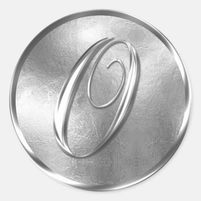 Adesivo Monograma O Selo de Envelope Silver NONMETÁLICO (Frente)