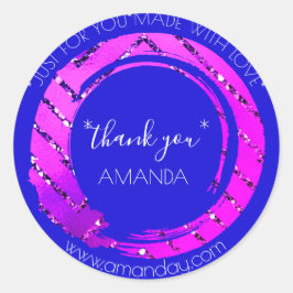 Adesivo Monograma Obrigado Boutique Web Compra Azul Rosa