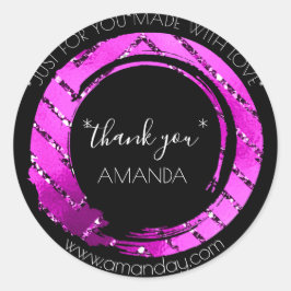 Adesivo Monograma Obrigado Boutique Web Compra Rosa Quente