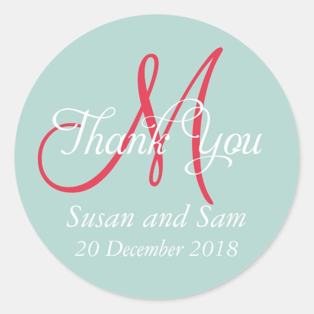 Adesivo Monograma Obrigado Casamento no inverno Favor Rótu (Frente)