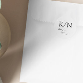 Adesivo Monograma, obrigado de casamento elegante e preto