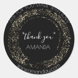 Adesivo Monograma Obrigado Web Boutique Moderno Dourado