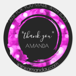 Adesivo Monograma Obrigado Web Boutique Moderno Rosa Quent