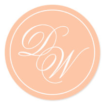 Monograma Peach 2 Iniciais Elegante White Script