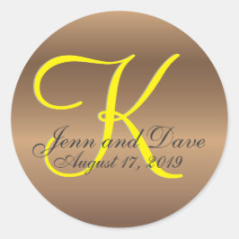 Adesivo Monograma 🔑 Pecan de Na moda de bronze