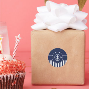 Adesivo Monograma Personalizado - Âncora e Linha Náutica