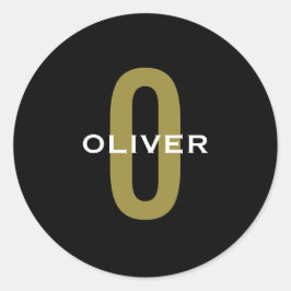 Adesivo Monograma Personalizado Branco Dourado