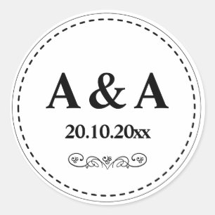 Adesivo Monograma Personalizado com Bordado Minimalista e 