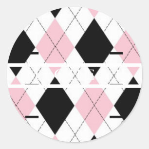 Adesivo Monograma personalizado, cor-de-rosa e branco