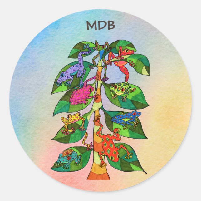 Adesivo Monograma Personalizado da Árvore Sapo Oaxacana (Frente)