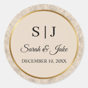 Adesivo Monograma Personalizado de Casamento em Moldura Do