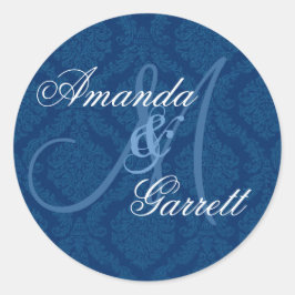 Adesivo Monograma Personalizado de Casamento tema damasco