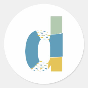 Adesivo Monograma Personalizado de Letra D Abstrata Modern