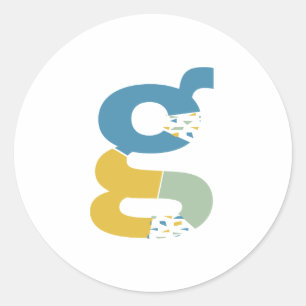 Adesivo Monograma Personalizado de Letra G Abstrata Modern