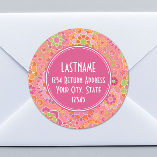 Adesivo Monograma Personalizado de Padrão Floral Primaver