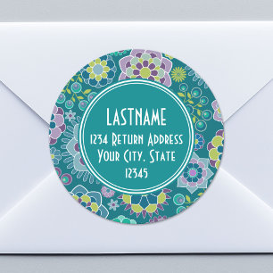 Adesivo Monograma Personalizado de Padrão Floral Primavera