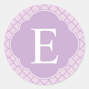 Adesivo Monograma Personalizado do Quatrefoil lavanda