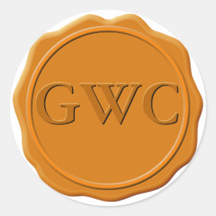 Adesivo Monograma Personalizado do Selo de Cera de Cobre F