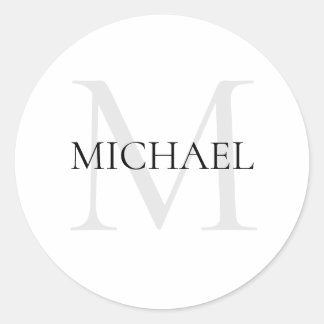 Adesivo Monograma Personalizado e Nome Branco