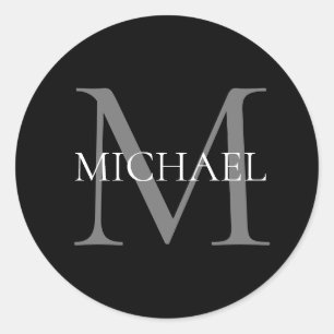 Adesivo Monograma Personalizado e Nome Preto