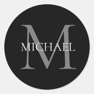 Adesivo Monograma Personalizado e Nome Preto