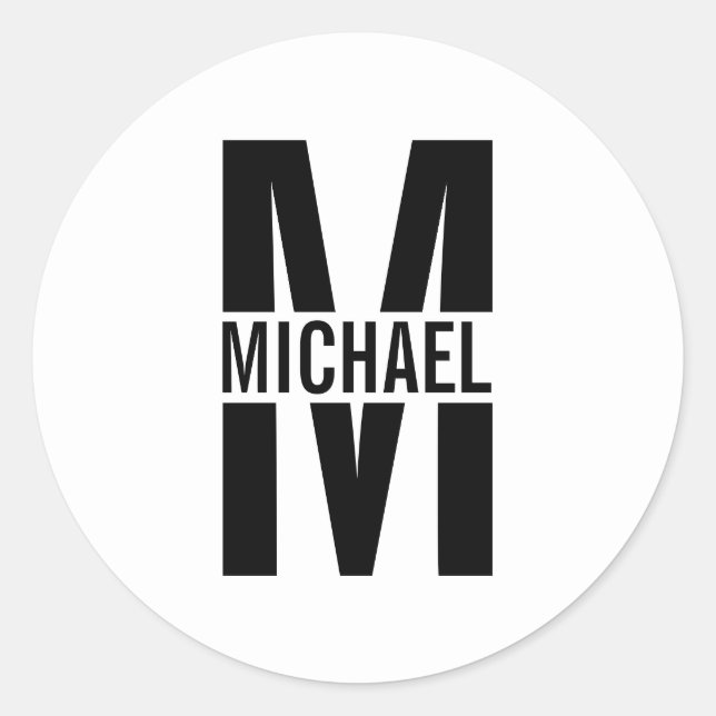 Adesivo Monograma Personalizado e Pau redondo Clássico de  (Frente)