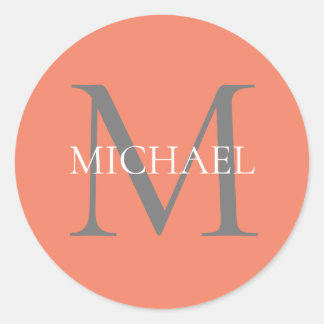 Adesivo Monograma Personalizado e Rosas claro de Nome