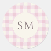 Monograma Personalizado em Xadrez Rosa
