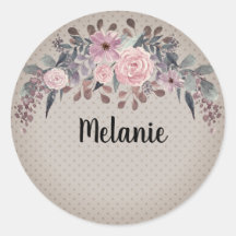 Monograma personalizado: flor de aquarela